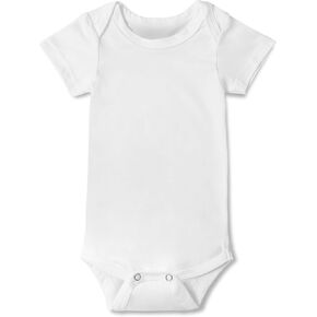 TotAha Baby Short Sleeve Bodysuit, Unisex Baby Clothes for Boy Girl 0-3-6-18-24 Months, Soft Infant Sleepers, White, 1 Pack