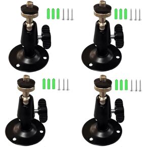 4 Pack Security Wall Mount for Oculus Sensor Arlo, Arlo Pro,R Stick Up Cam Wired/Battery, Metal Security Camera Bracket Outdoor Indoor 360° Rotation 1/4" Screw Camera