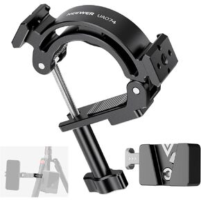 NEEWER Super Clamp Multifunctional Tripod Clamp Mount with V Mount Battery Plate, NATO Rails & 1/4" Threads for ARRI, Suits ø30-45mm Tripod Leg/Rod/Crossbar, 11lb/5kg Max Load, UA074