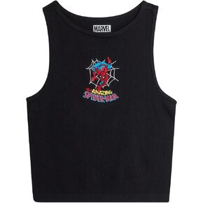Marvel Women's Graphic Tee - The Amazing Spider-Man Novelty Fashion Cropped Baby Tee - Breathable Crop Tops for Women (S-XL)
