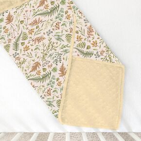 Autumn Ferns and Leaves Baby Blanket for Girl Boy with Dotted Backing Double Layer Fall Leaves Soft Swaddle Receiving Blanket Wild Plants Bed Blankets for Newborn Toddler Nursery Daycare 30x40
