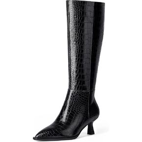 MUCCCUTE Knee High Boots for Women Tall Boots Kitten Heel Pointed Toe Slip On Comfort Fall Long Boots with Side Zipper Sexy Fashion