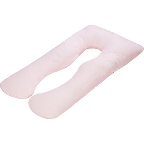 Pregnancy Pillows for Sleeping, U Shaped Full Body Pillow 55 Inch, Maternity Pillow Support for Belly, Back, Legs and Hip with Removable Cover, Pink