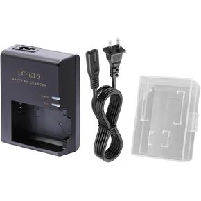 LC-E10 Battery Quick Charger for LP-E10 LC-E10C LC-E10E Batteries Compatible with Canon EOS Rebel T7 T6 T5 T3 T100 4000D 3000D 2000D 1500D 1300D 1200D 1100D with Battery Protection Box