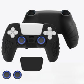 XP-1 PS5 Controller Silicone Grip Cover Case with Thumb Grips, Joystick Protectors, and Anti-Slip Skin – Compatible with PS5. (White/Blue)