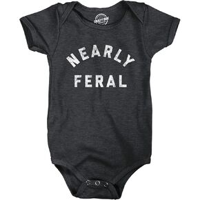 Nearly Feral Baby Bodysuit Funny Untamed Wild Animal Joke Jumper for Infants