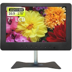 10.1 Inches Security Monitors & Displays, 1024x600 Resolution, AV、BNC Interface, Built-in Speaker LCD Display Suitable for CCTV TV DVD CCD