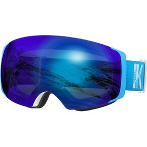 Ski Goggles, Snow Goggles for Adult Youth Men Women, Interchangeable Lens Snowboard Goggles(Frameless)