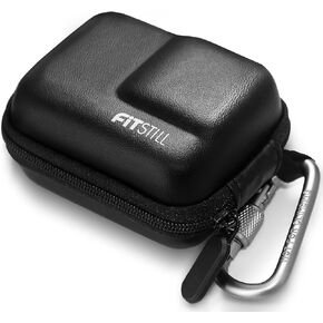 FiTSTILL Black PU Carrying & Protective Hard Shell Travel Storage Case Compatible with Insta360 Ace Pro2/Ace Pro DJI Osmo Action 5 Pro 4 Action 3 Go Pro Action Cameras Accessories Kit
