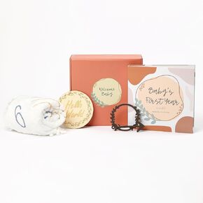 Baby's First Year Keepsake Journal | Milestone Blanket, Custom Name Plate & Cutouts—Beautiful Keepsake Gift for Expecting Moms, Dads & Baby Showers—1st Year Memories