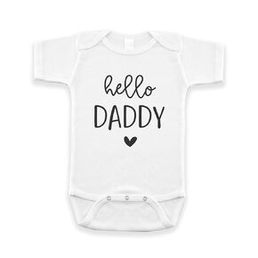 Hello Daddy Pregnancy Announcement For Husband - Surprise Gift For Dad-to-be (White)