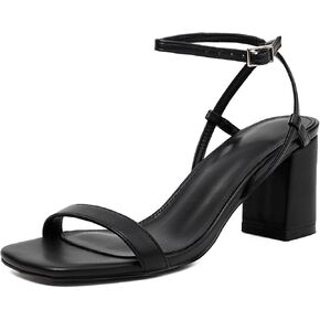 Block Heels for Women Square Open Toe Ankle Strap Chunky High Heels Strappy Heeled Sandals Dress Party Prom Shoes Heels