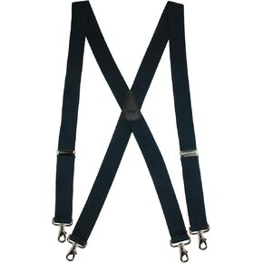 CTM® Men's Big & Tall Elastic Solid Color X-Back Suspender with Swivel Hook Ends