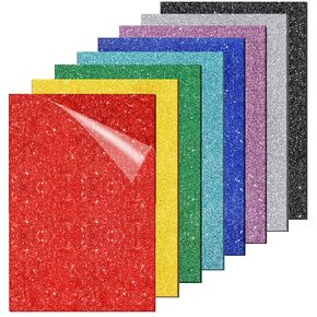 Adrattnay Glitter Acrylic Sheets 1/8" Thick, 10Pcs 8 x 8 in Cast Acrylic Sheets 3 mm for Laser Cutting, Glitter Acrylic Sheets for Signs, Pet Tags, DIY Crafts Decoration Laser Engraving Material