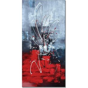 zoinart Abstract Landscape Modern Oil Paintings on Canvas 24x48 Inches Texture Mountain Painting Large Abstract Mountain Wall Art