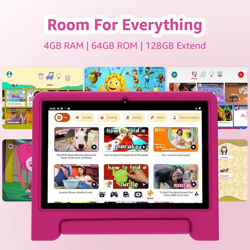 ApoloSign Kids Tablet, 10-inch Tablet for Kids, Android 13 Toddler Tablet with Shockproof Case-Stand, 128GB Expansion, 5-7 hr Battery, WiFi,GMS, Parental Control, Kids App Pre-Installed (Blue) in Saudi Arabia