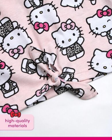 Hello Kitty Girls' Legging Set - 2 Piece Printed T-Shirt and Cozy Matching Leggings for Girls (2T-12), Size 7, Pink/Grey in Kuwait