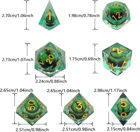 DND مجموعة النرد المتداول عين التنين 7 قطع مجموعة D&D الزنزانات والتنينات هدية الراتنج حافة حادة النرد متعدد السطوح RPG لعب الأدوار لعبة D and D MTG Pathfinder Accessories Bag D20 D12 D10 D8 D6 D4-Blue in Kuwait