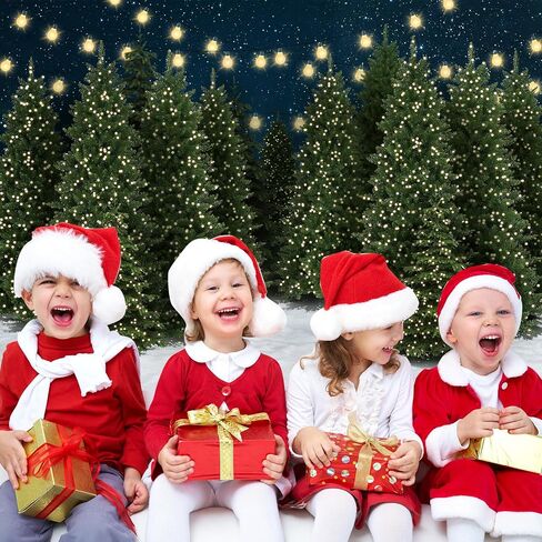 Mocsicka Christmas Tree Farm Photography Backdrop Blue Starry Sky Christmas Forest Photo Background Winter Night Xmas Holiday Famliy Portrait Background Photo Booth Props (7x5ft) in Saudi Arabia
