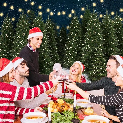 Mocsicka Christmas Tree Farm Photography Backdrop Blue Starry Sky Christmas Forest Photo Background Winter Night Xmas Holiday Famliy Portrait Background Photo Booth Props (7x5ft) in Saudi Arabia
