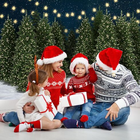Mocsicka Christmas Tree Farm Photography Backdrop Blue Starry Sky Christmas Forest Photo Background Winter Night Xmas Holiday Famliy Portrait Background Photo Booth Props (7x5ft) in Saudi Arabia