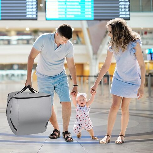 Infant Car Seat Travel Bag - Fits Infant Car Seats with Anti-Rebound Bar Base, Car Seat Airplane Bag for Chicco/Graco/Nuna/Cosco/Britax/Uppababy Baby Car Seat, Water Dirt Tear Resistant, Grey Upgrade in Saudi Arabia