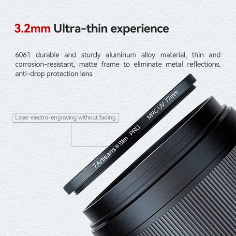 7artisans MRC UV Lens Protection Filter, High Definition Ultra-Slim Design, Shock-Resistant and UV-Proof, Dual-Sided Multi-Layer Coating（58mm） in Saudi Arabia