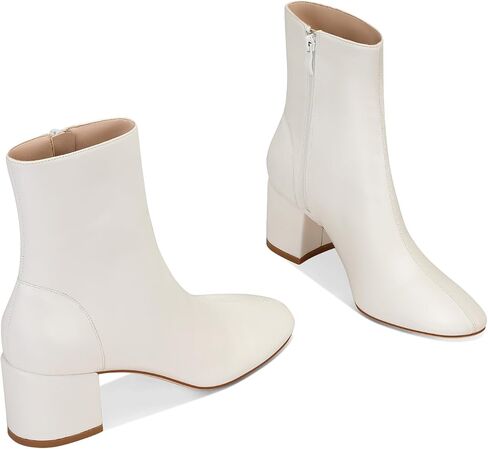Women's Block Heel Ankle Boots Round Toe Ankle Booties Chunky Low Heel Short Boots Side Zipper Dress Booties in Saudi Arabia