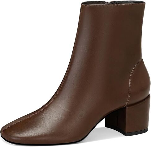 Women's Block Heel Ankle Boots Round Toe Ankle Booties Chunky Low Heel Short Boots Side Zipper Dress Booties in Saudi Arabia