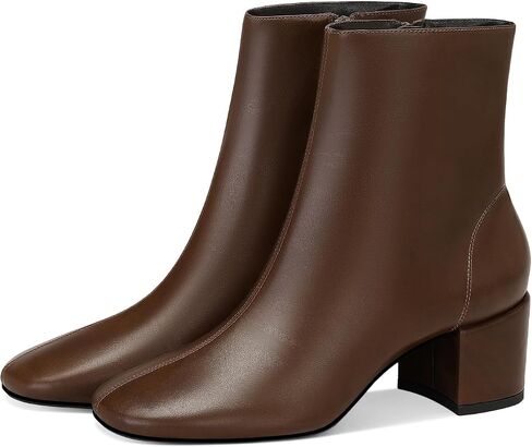 Women's Block Heel Ankle Boots Round Toe Ankle Booties Chunky Low Heel Short Boots Side Zipper Dress Booties in Saudi Arabia
