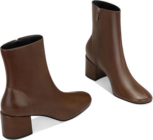 Women's Block Heel Ankle Boots Round Toe Ankle Booties Chunky Low Heel Short Boots Side Zipper Dress Booties in Saudi Arabia