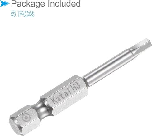 Magnetic Hexagon Bits, H2 Head 1/4" Hex Shank 2" Length, S2 Steel 5 Point Tamper Proof Hex Screwdriver Bits - (Applications: for Electric Screwdrivers), 5-Pieces in Saudi Arabia