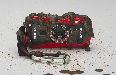 كاميرا رقمية مدمجة Pentax Optio WG-2 بدقة 16 ميجابكسل مقاومة للماء والغبار والصدمات، أحمر قرمزي (متجدد) in Saudi Arabia