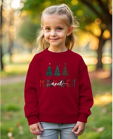 Toddler Baby Girl Boy Christmas Tree Sweatshirt Merry and Bright Xmas Pullover Shirt Long Sleeve Fall Winter Clothes in Kuwait