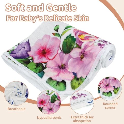 بطانية مايلستون للأطفال، بطانية مايلستون الشهرية للفتيات الصغيرات، فلانيلة من القطن العضوي الناعم، مثالية لاستحمام الطفل in Kuwait