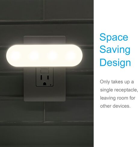 ضوء ليلي LED متغير اللون من GE، قلعة الأميرة، يتم توصيله بالجدار، مستشعر الغسق إلى الفجر، لغرفة نوم الأطفال البالغين، الحمام، غرفة الأطفال، الحضانة، حزمة واحدة، 52713 in Saudi Arabia
