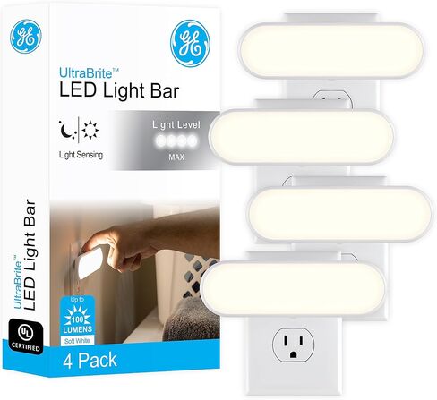 ضوء ليلي LED متغير اللون من GE، قلعة الأميرة، يتم توصيله بالجدار، مستشعر الغسق إلى الفجر، لغرفة نوم الأطفال البالغين، الحمام، غرفة الأطفال، الحضانة، حزمة واحدة، 52713 in Saudi Arabia