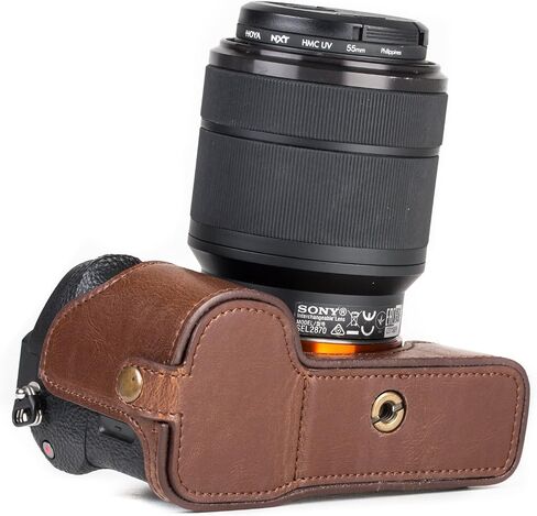 MegaGear Sony Alpha A7S II, A7R II, A7 II Ever Ready Leather Camera Half Case and Strap, with Battery Access - Black - MG1123 in Kuwait