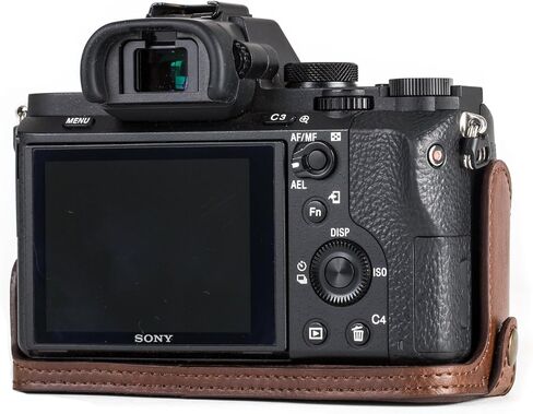 MegaGear Sony Alpha A7S II, A7R II, A7 II Ever Ready Leather Camera Half Case and Strap, with Battery Access - Black - MG1123 in Kuwait