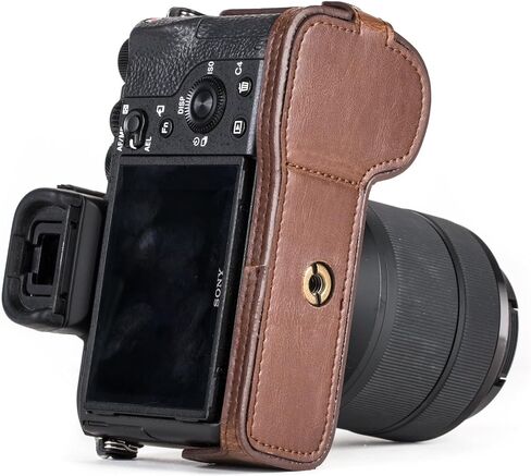 MegaGear Sony Alpha A7S II, A7R II, A7 II Ever Ready Leather Camera Half Case and Strap, with Battery Access - Black - MG1123 in Kuwait