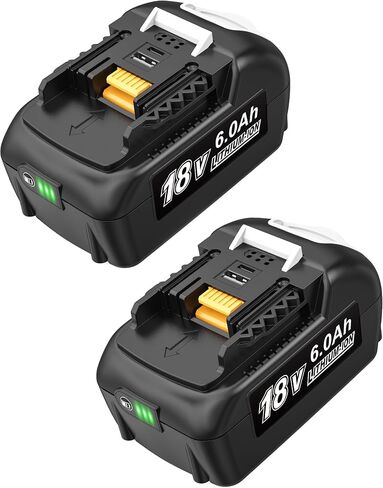 Genuine Capacity 18V 6.0Ah Battery Replacement for Makita 18V Battery - Real Capacity Lithium Ion Batteries Compatible with All Makita 18V Cordless Power Tools (2Pack) in Saudi Arabia