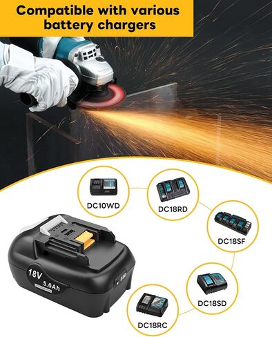 Genuine Capacity 18V 6.0Ah Battery Replacement for Makita 18V Battery - Real Capacity Lithium Ion Batteries Compatible with All Makita 18V Cordless Power Tools (2Pack) in Saudi Arabia