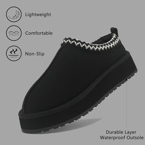 Slippers for Women Platform Mini Boots Comfy Faux Fur Fuzzy Cozy Warm Winter Mules Fluffy House Shoes Indoor and Outdoor in Saudi Arabia