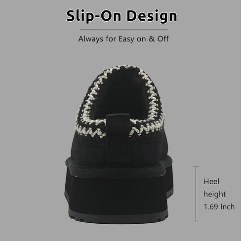 Slippers for Women Platform Mini Boots Comfy Faux Fur Fuzzy Cozy Warm Winter Mules Fluffy House Shoes Indoor and Outdoor in Saudi Arabia