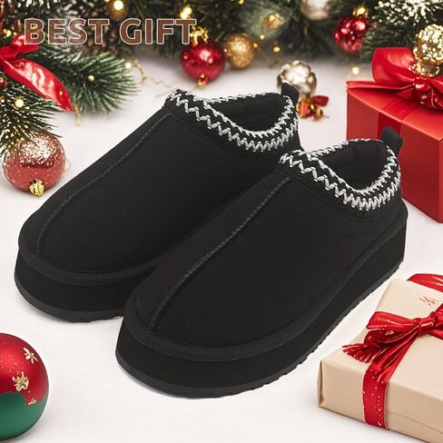 Slippers for Women Platform Mini Boots Comfy Faux Fur Fuzzy Cozy Warm Winter Mules Fluffy House Shoes Indoor and Outdoor in Saudi Arabia