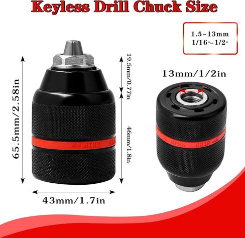 Hakkin Drill Chuck Key Wrench with Universal 4 Way Chuck Key, 6pcs Replacement Drill Press Chuck Key for Drill Clamping Tool, 4mm,6mm,10mm,13mm,16mm Chuck Press Wrench Key and 4 in 1 Drill Chuck Key in Saudi Arabia
