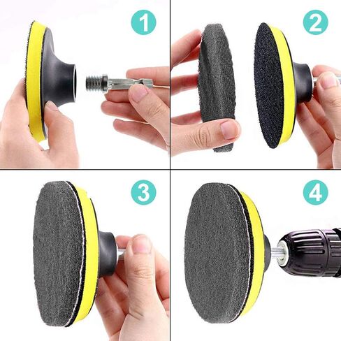 17 Pieces 5 Inch Drill Power Scrub Pads Kit, Includes Pad Holder, Scrubbing Pads (Red, Green, Gray) with Extend Long Attachment, Car Polishing Pad Set in Saudi Arabia