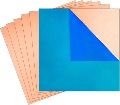 BELLA BAYS Copper Sheet 6 Pcs 24 Gauge(0.51mm) Thickness, 6" x 6" 99.9%+ Pure Film Attached Copper Plate in Saudi Arabia