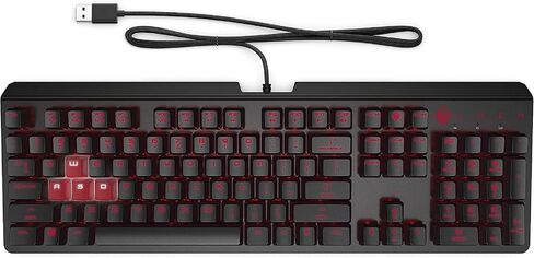 OMEN Encoder Mechanical Gaming Keyboard - Cherry MX Red Keys Switches, LED Backlit, USB Wired, Anti-ghosting, Full N-Key Rollover, Compatible Windows 10, XBOX for PC Gamers - 6YW76AA (Renewed) in Saudi Arabia