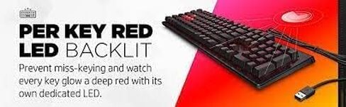 OMEN Encoder Mechanical Gaming Keyboard - Cherry MX Red Keys Switches, LED Backlit, USB Wired, Anti-ghosting, Full N-Key Rollover, Compatible Windows 10, XBOX for PC Gamers - 6YW76AA (Renewed) in Saudi Arabia